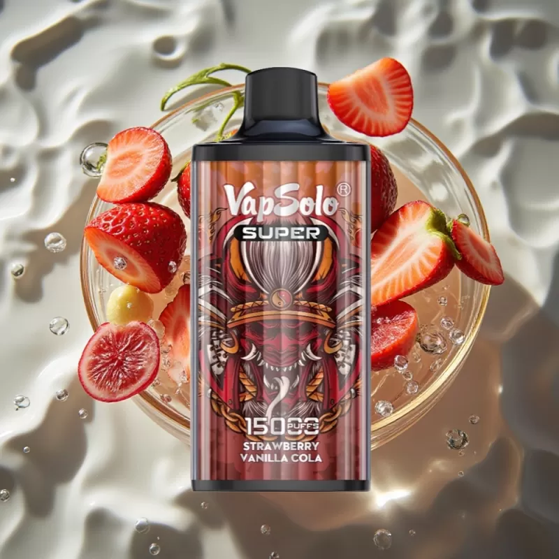 Vapsolo Super 15000 Puffs Disposable Vape – Strawberry Vanilla Cola, 40ml E-Liquid, 850mAh Mesh Coil, Type-C - Bangvapeaustralia