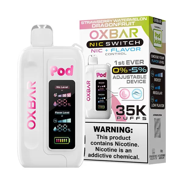 Oxbar x Pod Juice Nic-Switch 35K Disposable Device - 35,000 Puffs - Blue Razz Lolly - Image 2