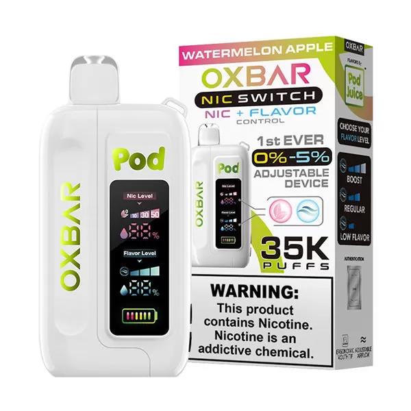 Oxbar x Pod Juice Nic-Switch 35K Disposable Device - 35,000 Puffs - Blue Razz Lolly - Image 3