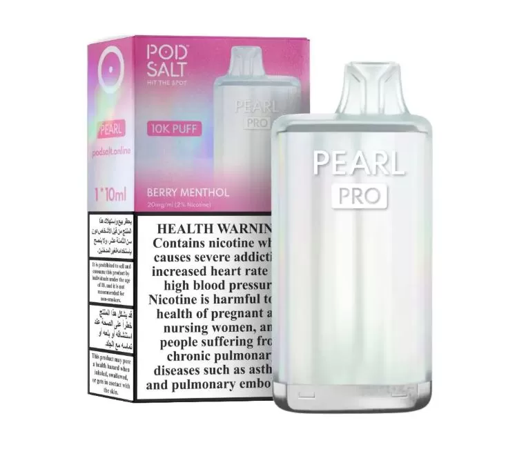 Pod Salt Pearl Pro Rechargeable Disposable Vape (10,000 Puffs) - Blueberry Lemonade / 20 mg - Image 2
