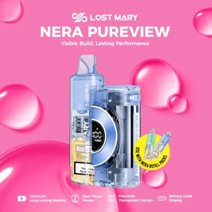 Lost Mary NERA PUREVIEW 40K Disposable KIT - 40,000 Puffs - Pink Lemonade | Red