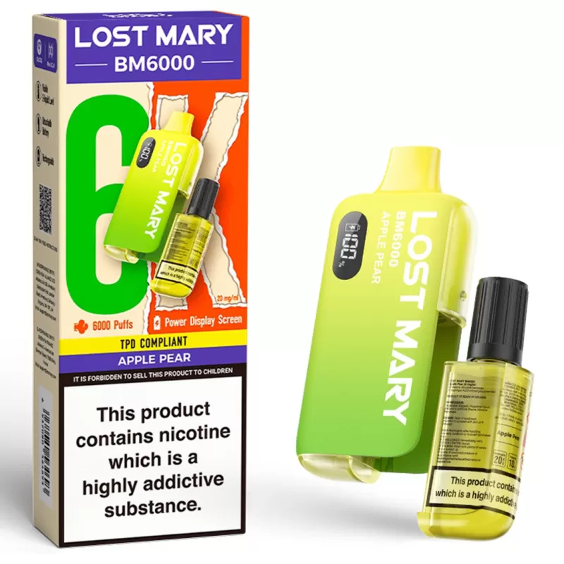 Lost Mary BM6000 Prefilled Vape KIT 0mg - Mango - Image 3