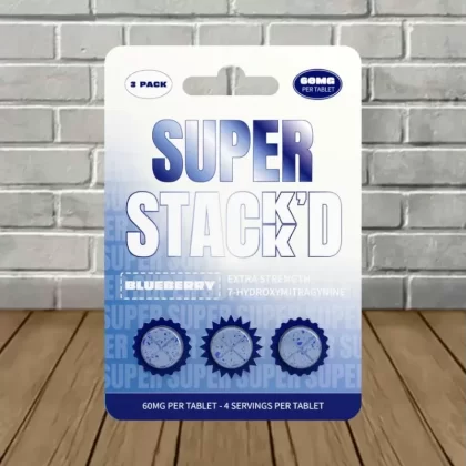 Super Stack’d 7-Hydroxy 3ct Blister Pack - flavors#Blueberry Single 3 Count Blister Pack>Lemon Single 3 Count Blister Pack>Watermelon Single 3 Count Blister Pack (DEC44C)