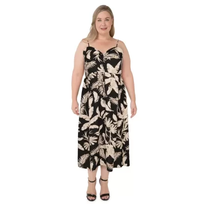 lily morgan Women’s Plus Sleeveless Midi Dress