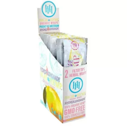 High Hemp Hydro Lemonade Wraps - Product#Hydro Lemonade~Packaging#25 Packs of 2>2 Pack