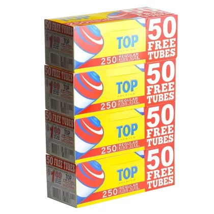 Top Premium Filter Tubes Regular (Full Flavor) 4 Cartons of 250