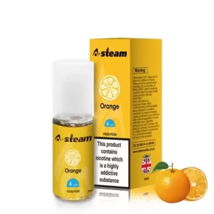 Orange A-Steam 10ml Premium Vape Juice – Pack of 10 Bottles