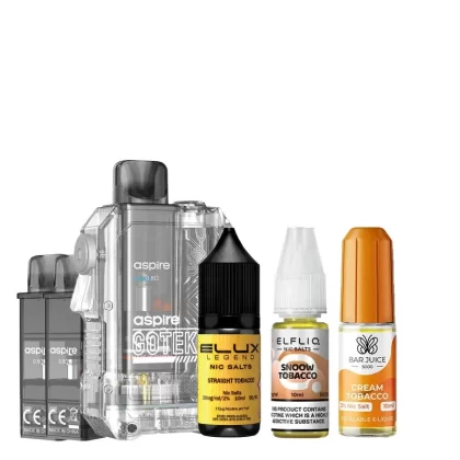 Aspire Gotek X Tobacco Bundle - Colour#Translucent Black>Translucent Amber>Translucent Royal Blue>Transparent>Translucent Pink>Translucent Yellow>Translucent Green>Translucent Orange>Translu (8BA0B1)