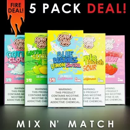Finest Eliquid – Sweet and Sour – Mix and Match (5 Pack) 600ml