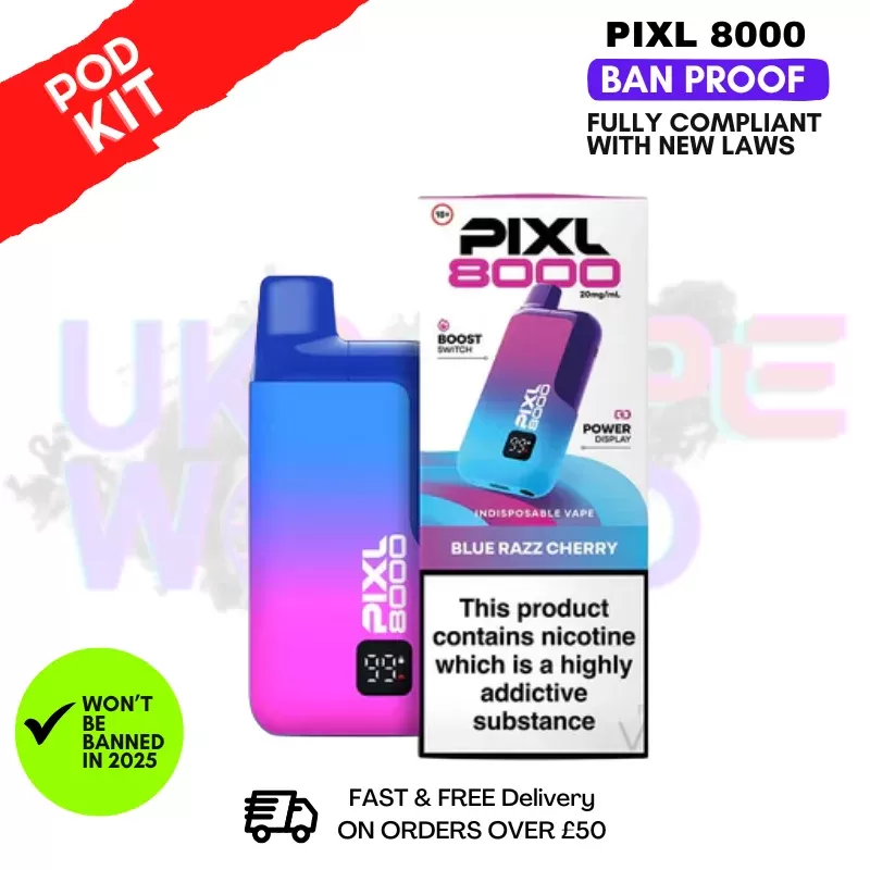 Blue Razz Cherry Pixl 8K 8000 Puff Pod Kit