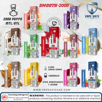 Smooth 2000 Disposable (30MG - 2000 MTL & DTL Puffs) - Coconut Ice Cream