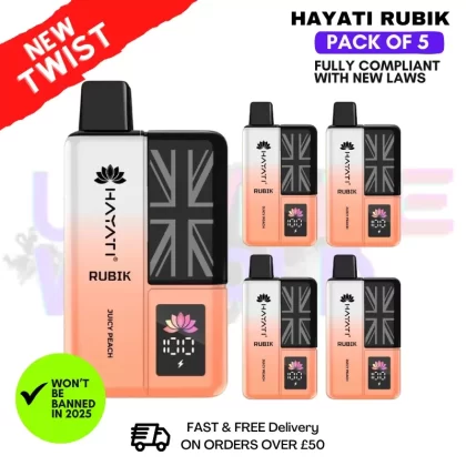 Hayati Rubik 7000 Puff Juicy Peach [PACK OF 5]