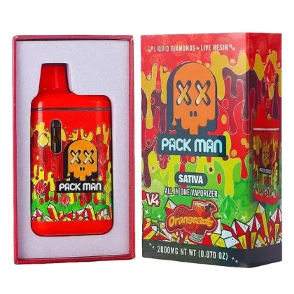 Orangeade Pack Man V4 Liquid Diamonds Live Resin Vaporizer 2000MG - Vape Store