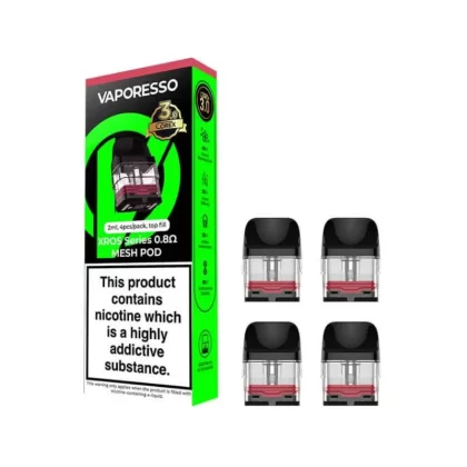 Vaporesso XROS Mini Replacement Pods – 0.4ohm, 0.6ohm, 0.8ohm, 1ohm & 1.2ohm Singles & Packs of 4 - Single Pod, Pack of 4 x Pods