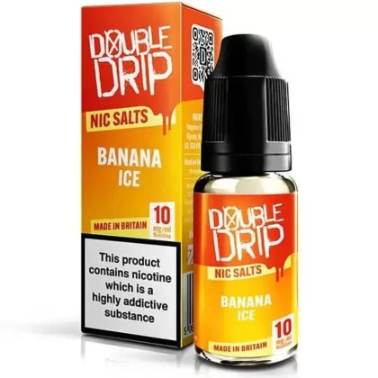 Double Drip 10ml Nic Salt Bar Style - Flavour#Banana Ice>Blue Razz Lemonade>Blueberry Sour Raspberry>Cherry Cola>Cherry Ice>Lemon and Lime>Pineapple Ice>Spearmint Menthol>Strawberry Ice>Stra