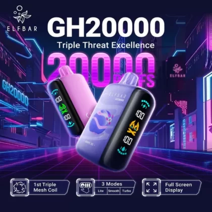 Elf Bar Gh20000 Disposable Vape - Blueberry Pear, Green Apple Ice (92DA59)