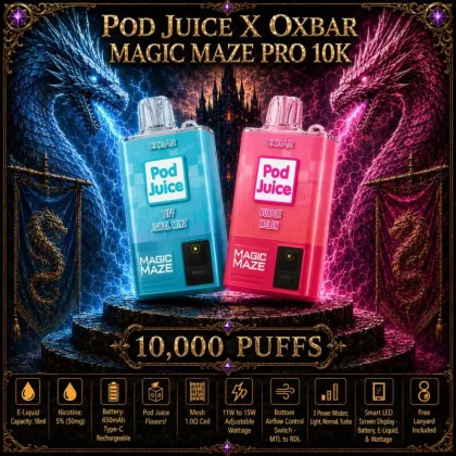 Pod Juice x OXBAR Magic Maze Pro 10K - Pink Burst Chew - Vapeciga