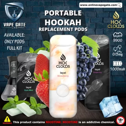 XTRA - HOK CLOUDS PORTABLE HOOKAH REPLACEMENT PODS - Watermelon Cantaloupe / 3 mg