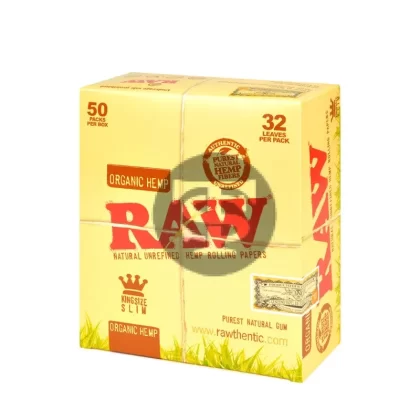 RAW Organic King Size Slim Pack of 50 - Vape Store
