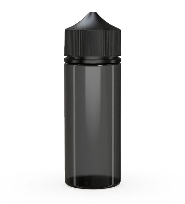 CHUBBY GORILLA | Child Resistant Unicorn V3 PET Dropper Bottles Transparent Black | 120mL – w/ Black Lid – 400 Count