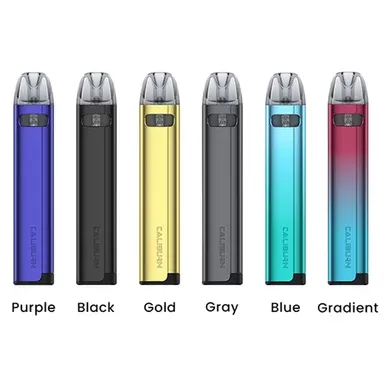 Uwell Caliburn A2S Kit - Color#Black>Purple>Blue>Gray>Gold>Gradient