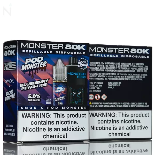 SMOK x Pod Monster 80K Puffs Refillable Disposable - Lime Cola Ice - Image 3