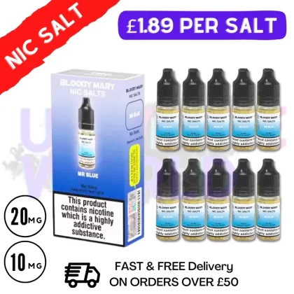 MR BLUE Bloody Mary Nic Salt Box of 10