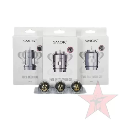 Smok TFV16 Coils – 3 Pack - Coil#Mesh Coil (0.17ohm> Best 120W)>Dual Mesh Coil (.012ohm> 80-160W)>Triple Mesh Coil (0.15ohm> Best 90W)