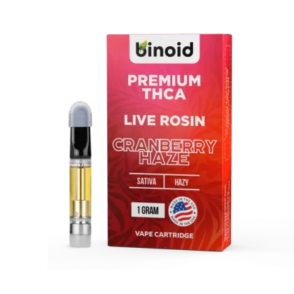 Binoid THCA Vape Cartridge – 1G – Live Rosin – Cranberry Haze | Rokin