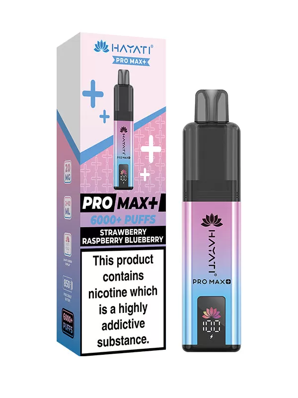 Hayati Pro Max+ 6000 Puffs Prefilled Pod Kit - Strawberry Raspberry Blueberry - Image 2