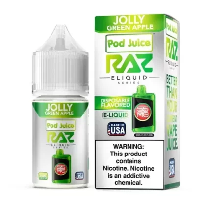 Pod Juice x RAZ Salt Jolly Green Apple Tobacco Free Nicotine E-Juice 30ml - Eliquidsupply