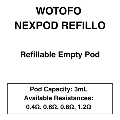 Wotofo – Nexpod Refillo – Replacement Pod – Pack of 2 - Vapeys Co Nz