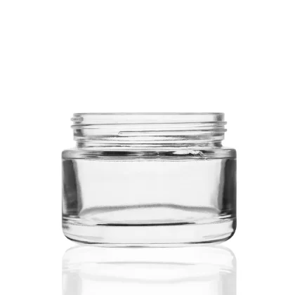 Glass Jars | Rounded Base 65/415 Thread | 3 oz – Clear – 100 Count