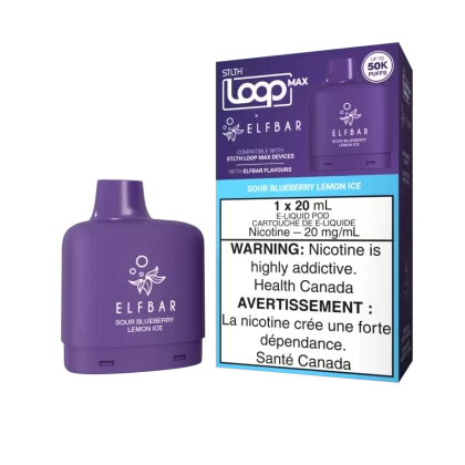 STLTH LOOP MAX X ELFBAR Pod Pack - Sour Blueberry Lemon Ice - 20 mg/mL (wholeseller) - Excise ON, 20 mg/mL - ON (DCDAA5)
