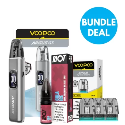 5mg (0.5%) Voopoo Argus G3 Pod Kit Bundle - Voopoo / Pod Kit / Aurora Blue / Aurora Purple / Diamond Pink / Diamond White / Midnight Black / Moss Green / Pearl White / Snow Blue / Space Grey