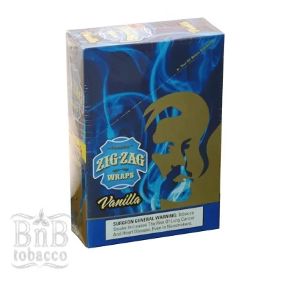 Zig Zag Vanilla Blunt Wraps - Product#Vanilla~Packaging#25 Packs of 2