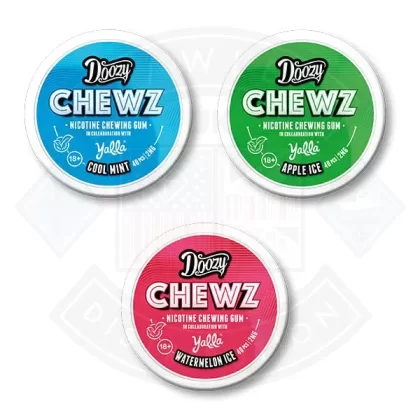 Doozy Chewz Nicotine Gum - Size#2mgWatermelon Ice>Cool Mint>Apple Ice