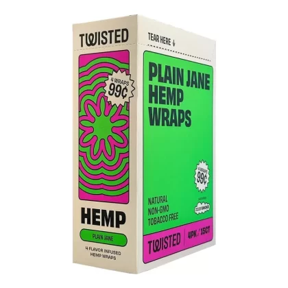 Twisted Hemp Plain Jane Wraps - Natural; 15 Packs of 4