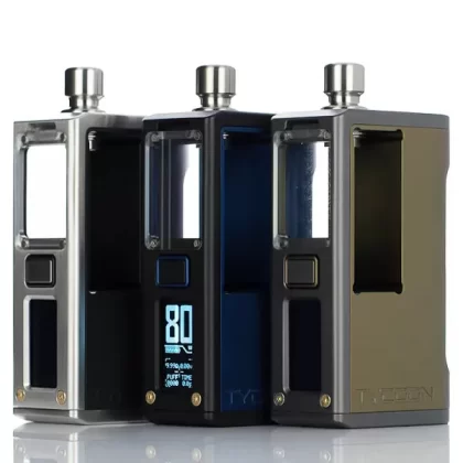 BD Vape x Hirano Designs B4e Tycoon 21700 80W Boro Box Mod - Black and Stainless