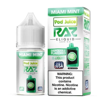Pod Juice X RAZ Salt - Miami Mint - 30ML E-Liquid