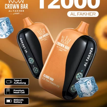 Al Fakher CrownBar Vape 12000 - Ice Tea Peach Ice