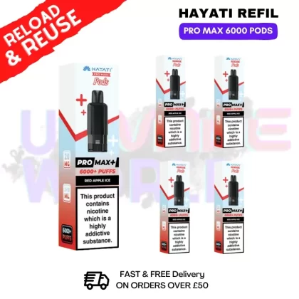 Red Apple ICE Hayati ProMax 6K Replacement Pods Box Of 5