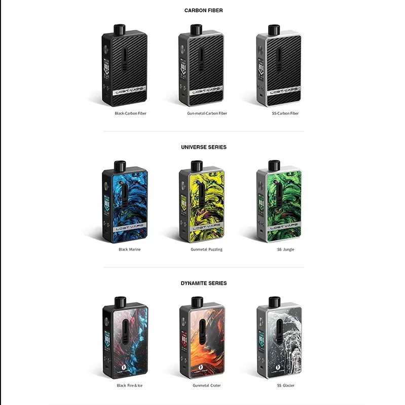 Lost Vape Gemini Hybrid Pod Mod Kit 80W - Black-Carbon Fiber - Image 2
