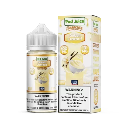 Pod Juice Desserts Golden Custard TF 100ml Vape Juice - Vape Product, Vape Product