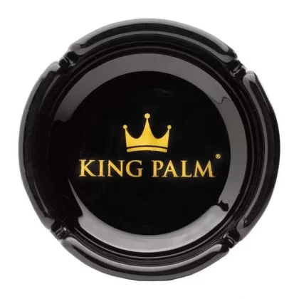 King Palm Black Glass Ashtray