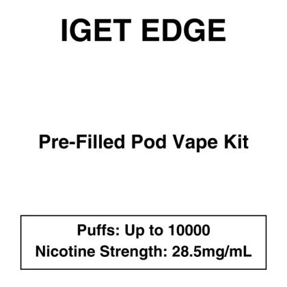 IGET Edge LP10000 – Prefilled Vape Kit – 28.5mg/mL Nicotine – Up to 10000 Puffs