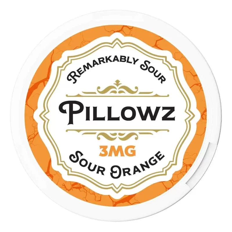 Pillowz TFN Sour Orange Nicotine Pouches (20 Pouches/Can) - nicotine avail#3mg>6mg>9mg (E44FBA)