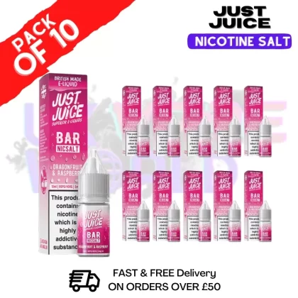 Dragonfruit Raspberry Just Juice Nic Salt Box Of 10 – ONLY £17.99