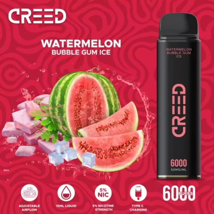 Creed Disposable Vape – Watermelon Bubblegum Ice 6000 Puffs - Vape Product