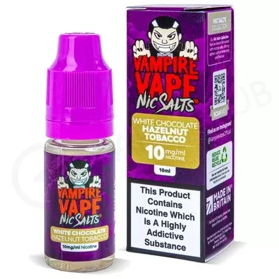 White Chocolate Hazelnut Tobacco Nic Salt E-Liquid by Vampire Vape - Ecigpremium